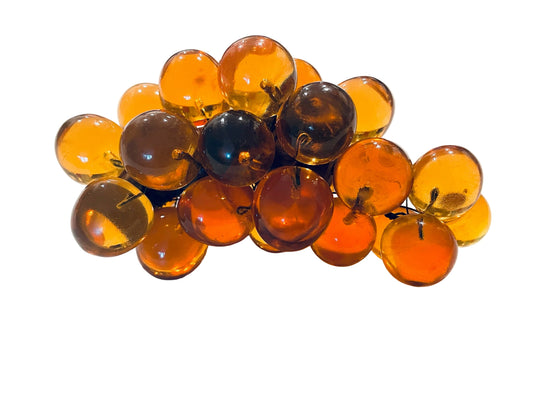 Mid Century Modern Golden Lucite Grape Cluster