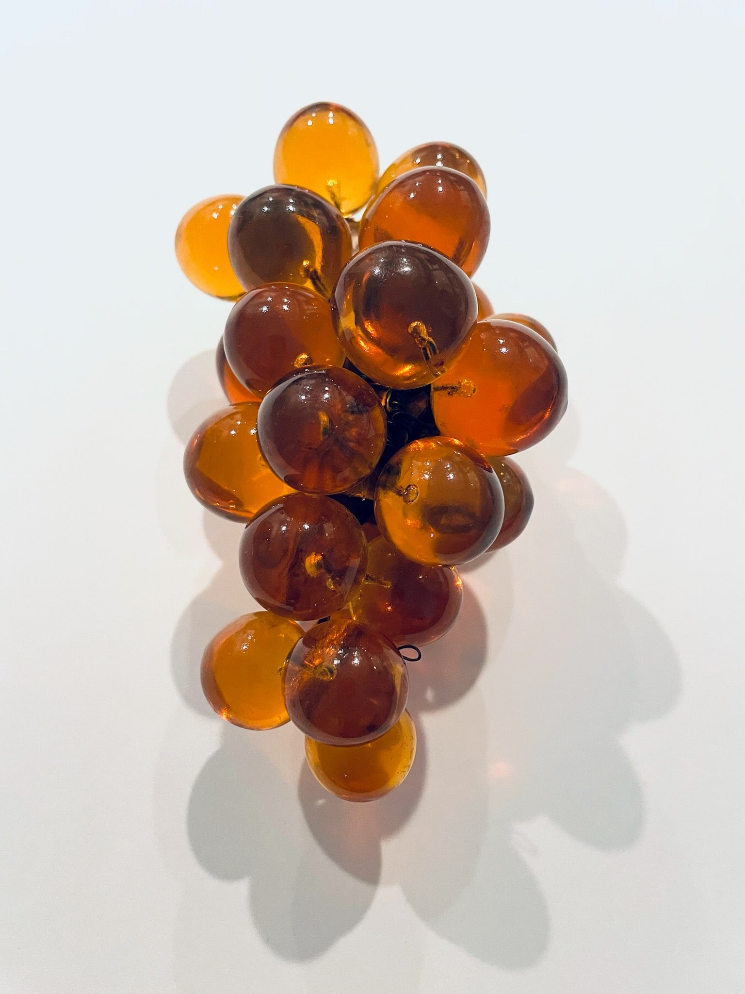Mid Century Modern Golden Lucite Grape Cluster
