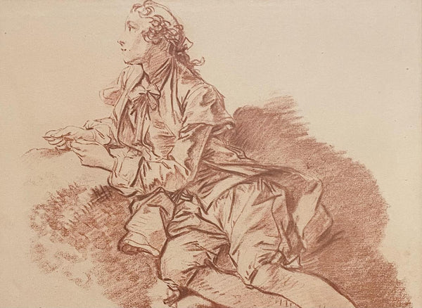 After Francois Boucher Young Man Sitting On The Ground Print