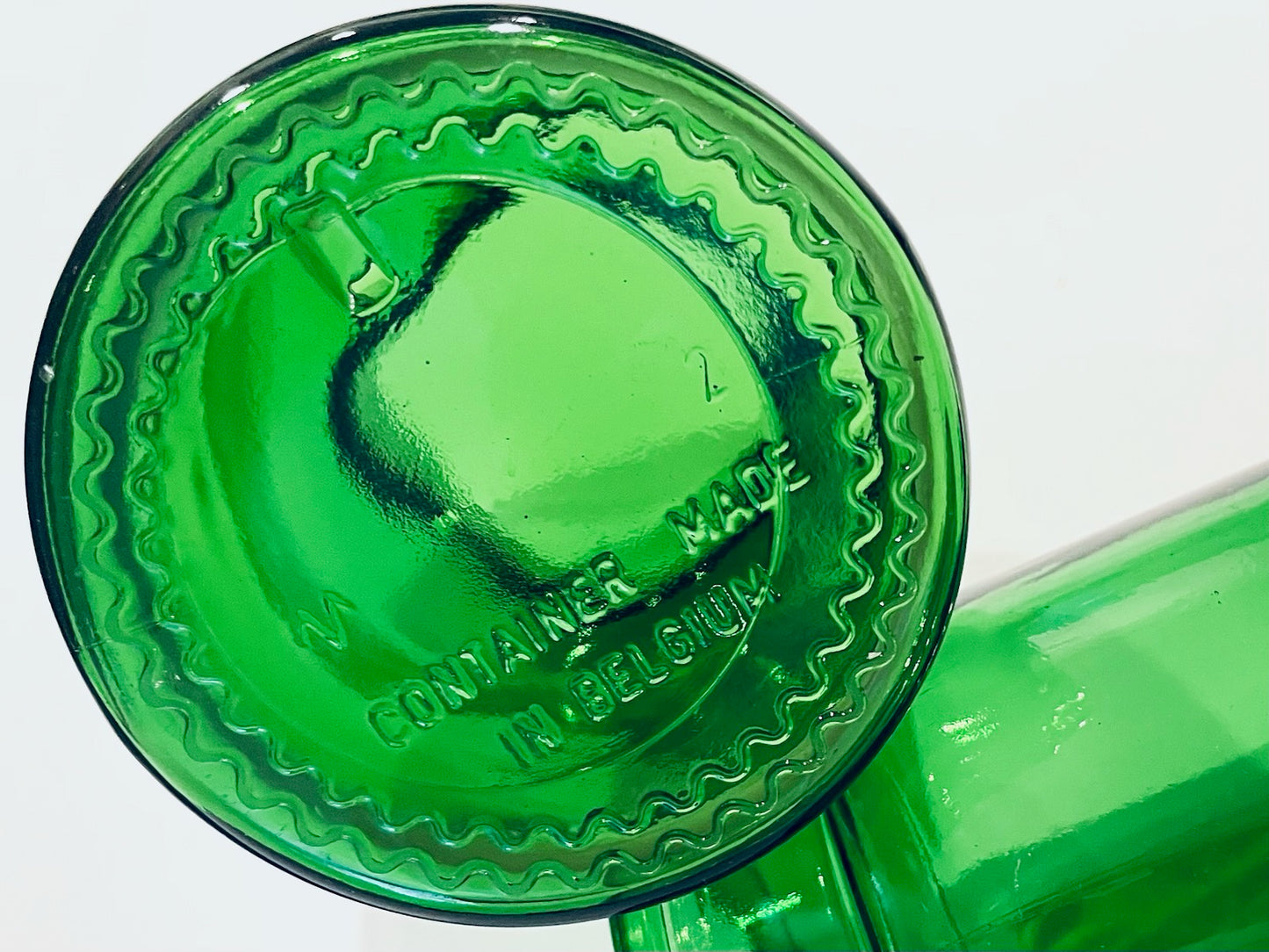 Vintage Green Glass Apothecary Jar Set Made in Belgium