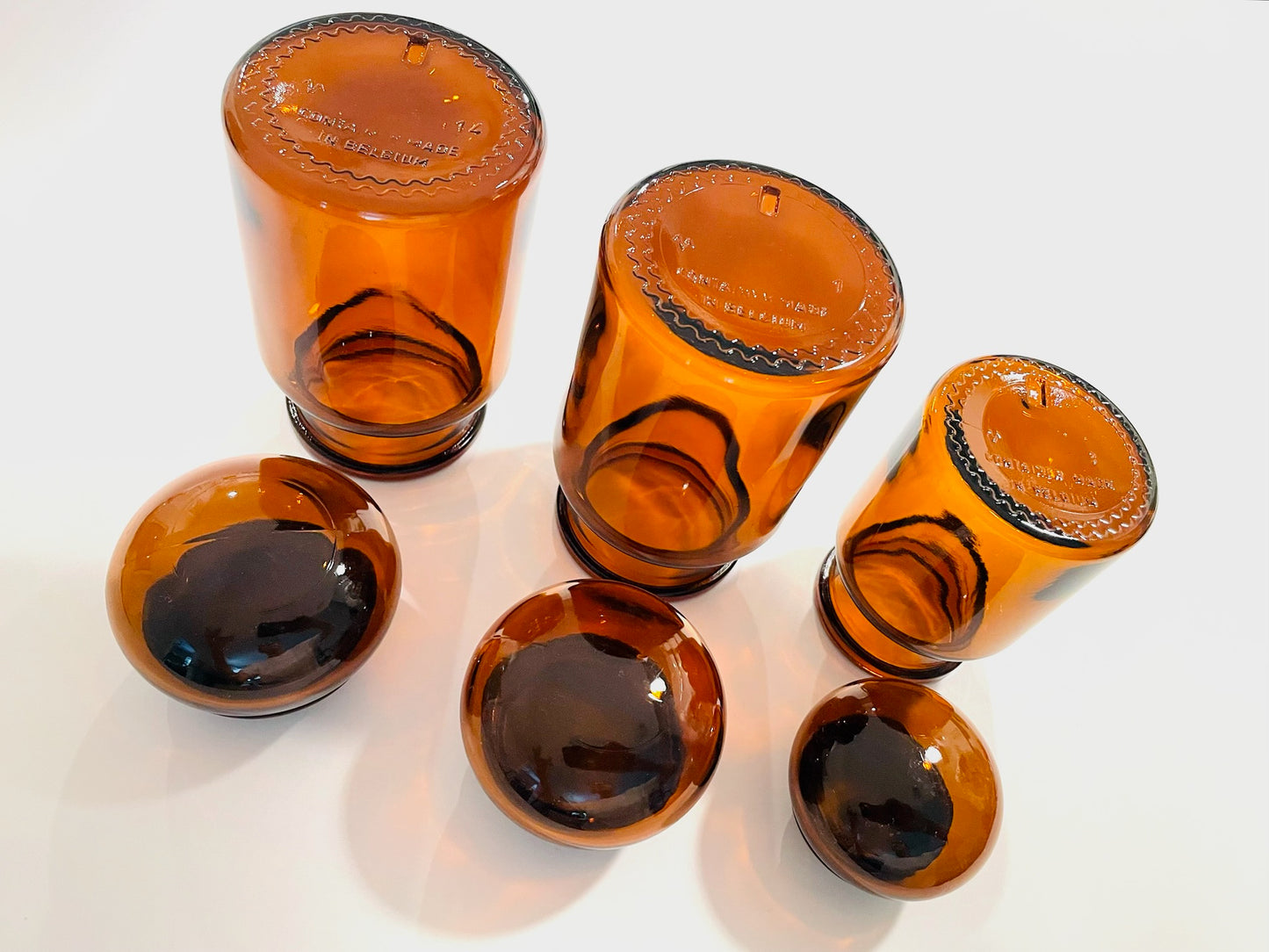 Made In Belgium Collection of Vintage Brown Glass Apothecary