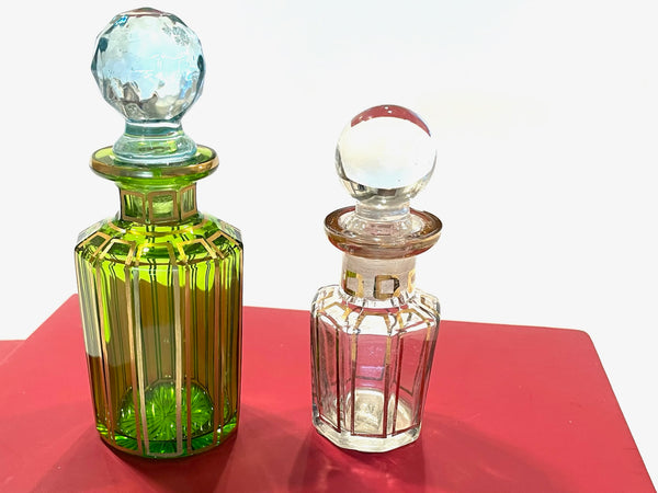 Gilt Decorated Baccarat Hand Made Glass Perfume Bottles