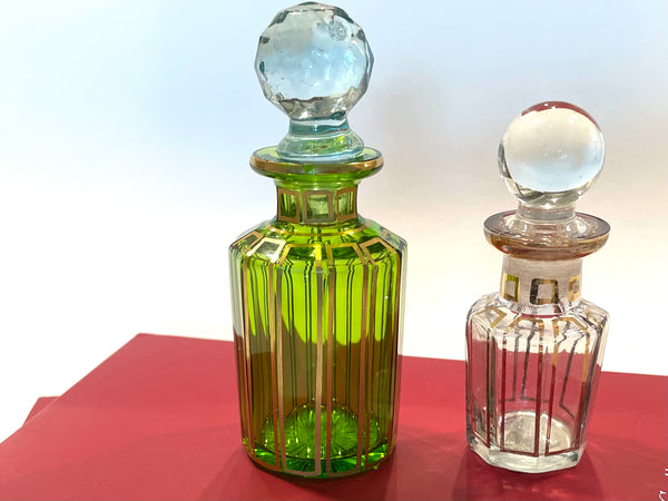 Gilt Decorated Baccarat Hand Made Glass Perfume Bottles