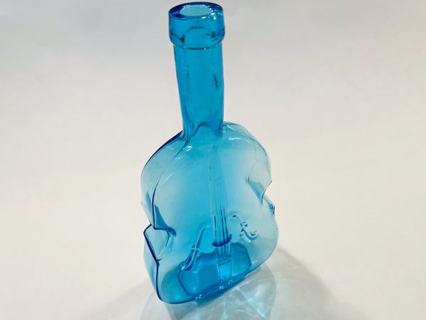 Ocean Blue Guitar Glass Mid Century Bottle