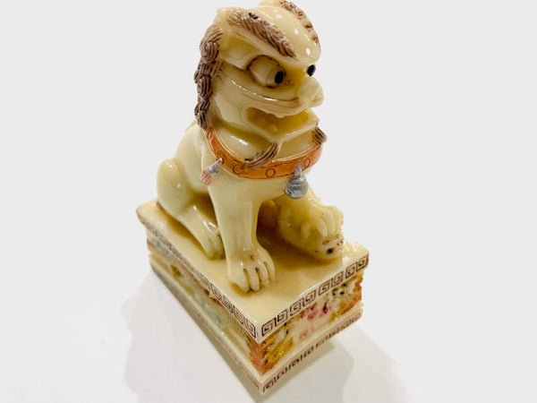 Foo Dog Hand Decorated Painted Resin Figurine Makers Mark