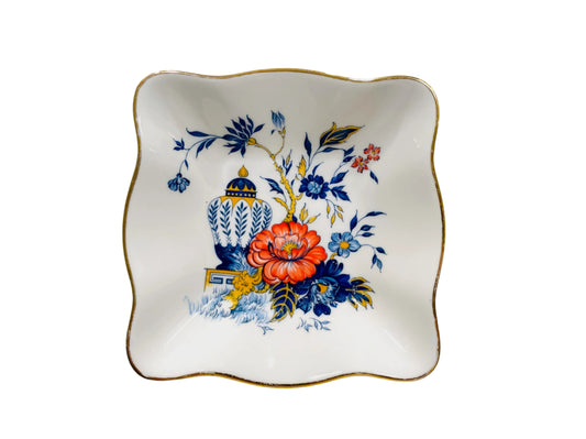 Fine Bone China Crown Staffordshire England Square Bowl 