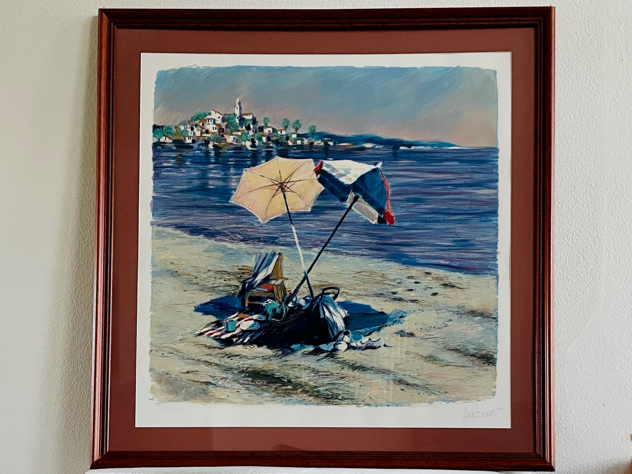 Aldo Luongo　アルド・ルオンゴ Aldo Luongo Blue Coast Pencil Signed Lithograph – Designer Unique