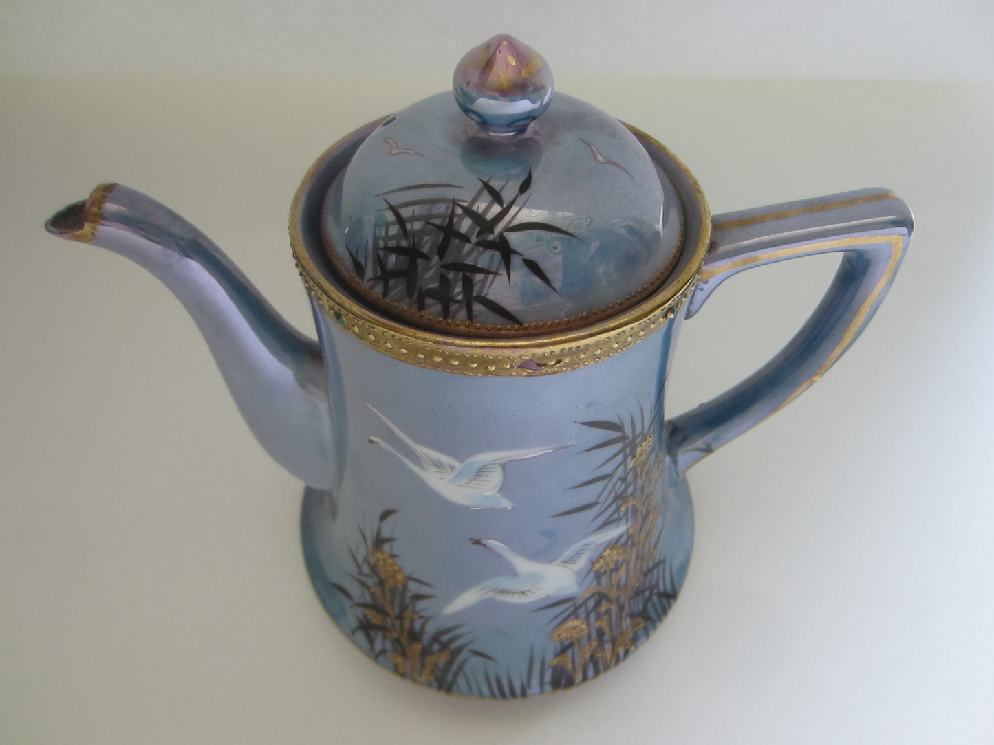 RS Rising Sun Blue Luster Gold Porcelain Tea Service Made In Japan