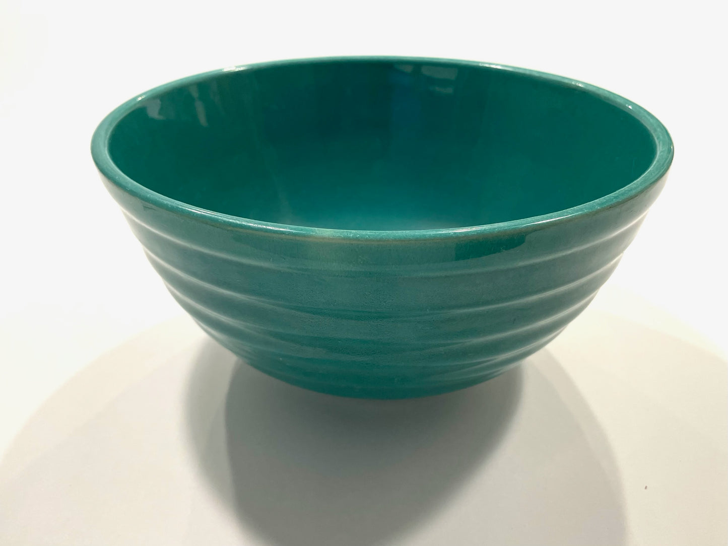 Padre California Vintage Ringware Jade Green Mixing Pottery Bowl With Flame Mark