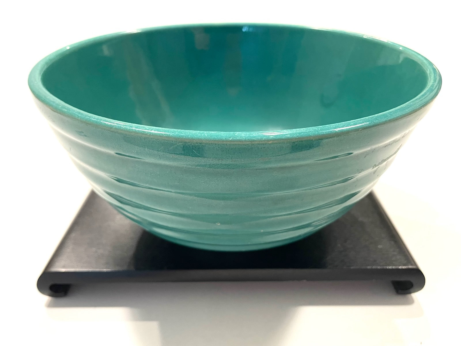 Padre California Vintage Ringware Jade Green Mixing Pottery Bowl With Flame Mark
