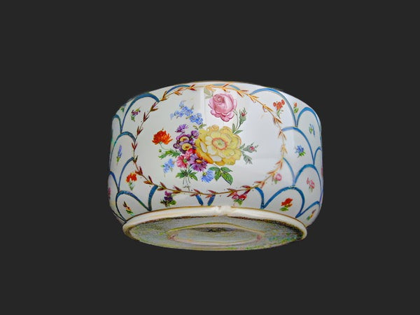 Royal Paint A La Main French Porcelain Bowl Hand Decorated Floral Medallion