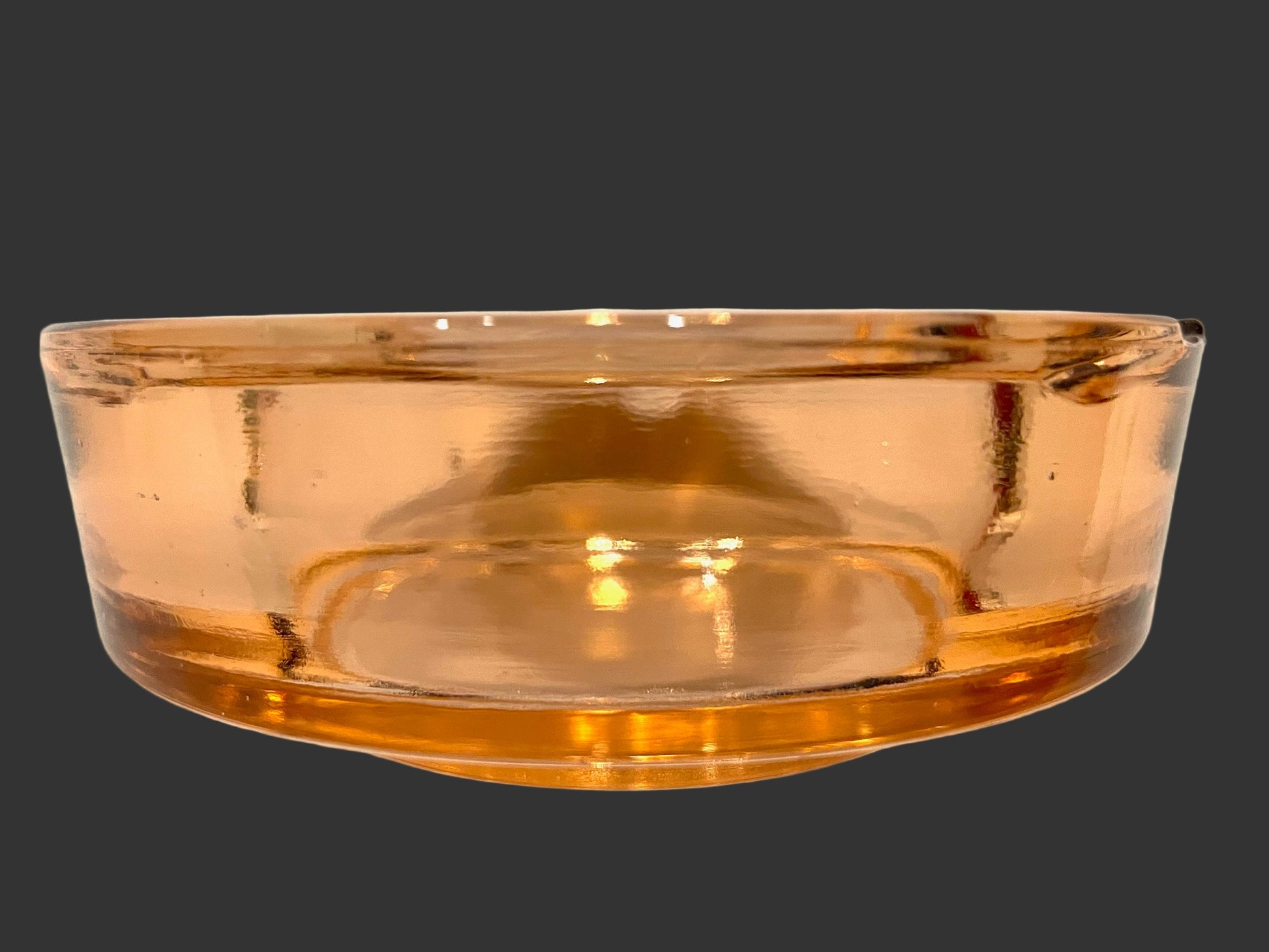 Art Glass Mid Century Modern Pink Marigold Ashtray