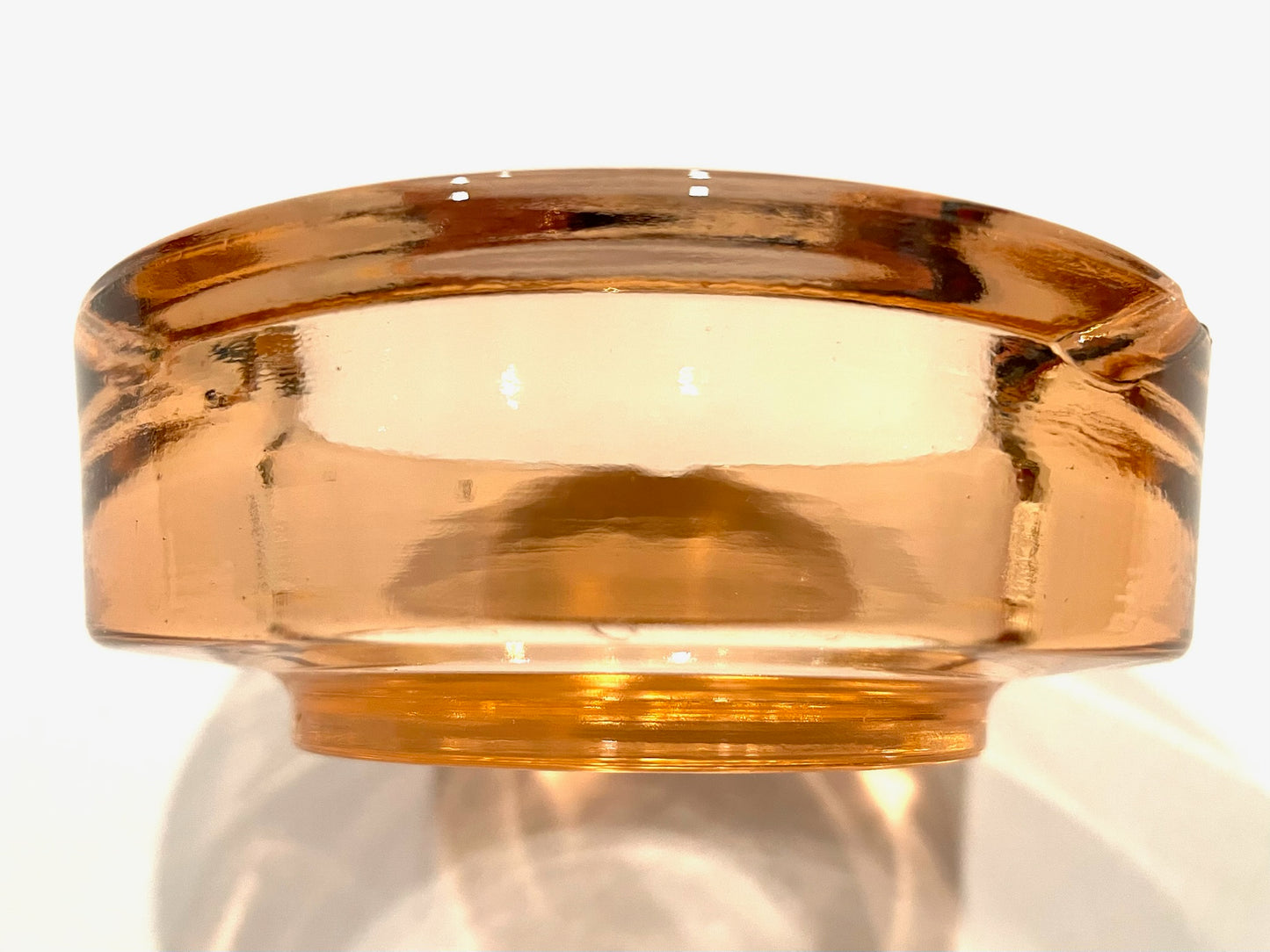 Art Glass Mid Century Modern Pink Marigold Ashtray