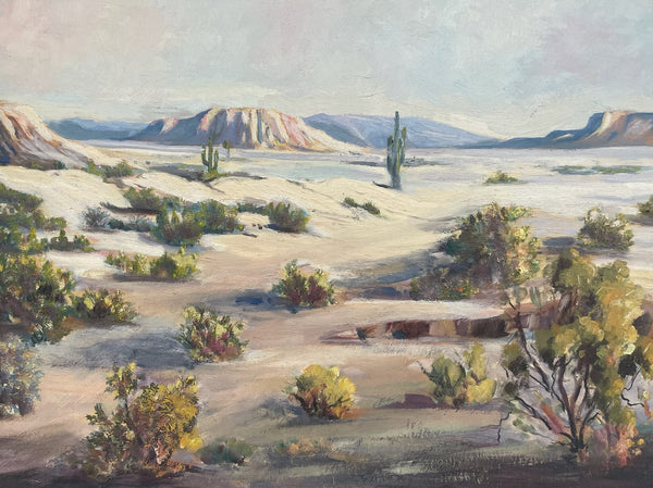 Earl Tarr California Landscape Desert Signed Painting On Canvas Board