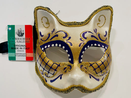 La Maschera Del Galeone Hand Painted In Venice Italy Masquerade  Cat