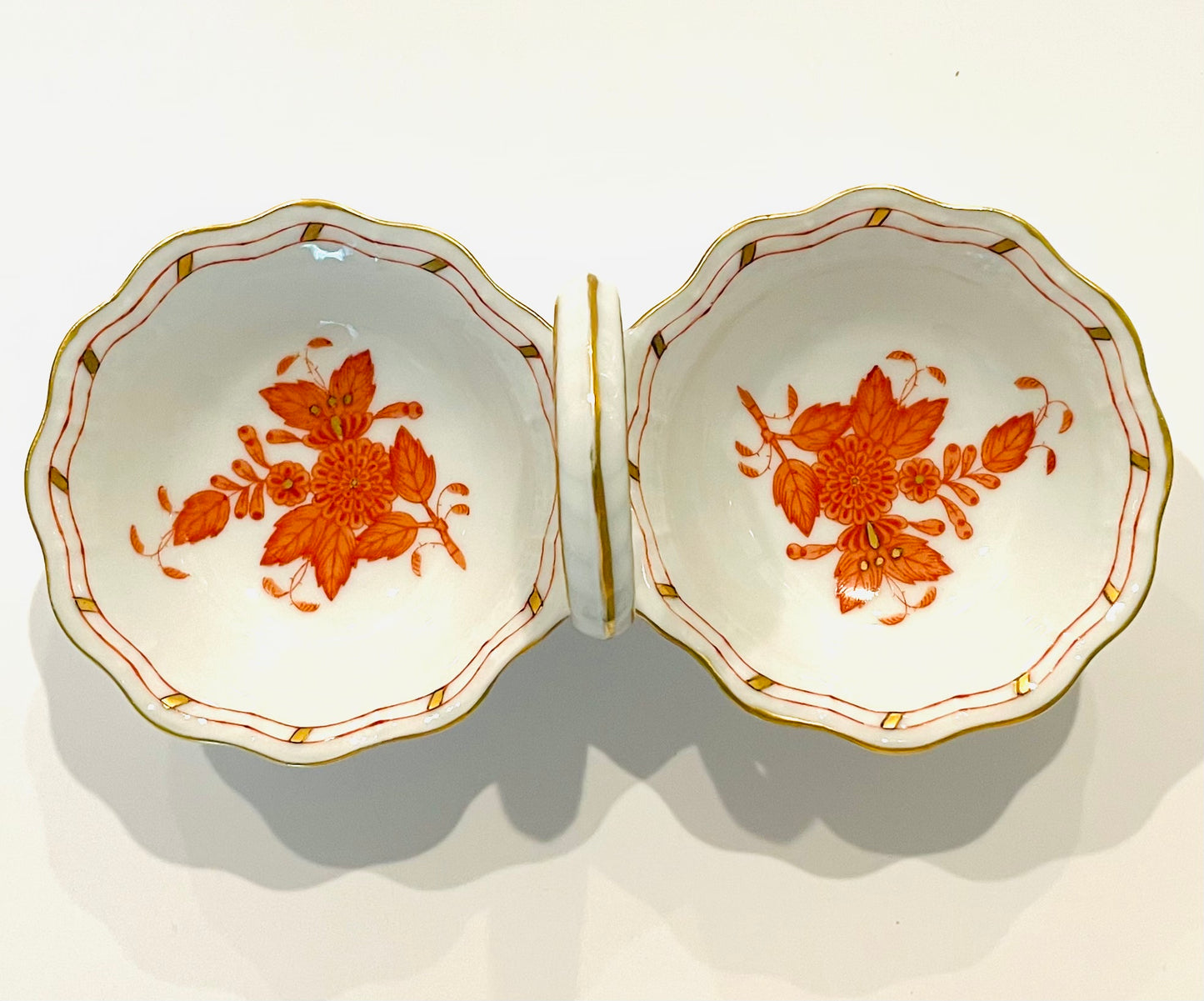 Herend Chinese Bouquet Serving Platter W Twin Open Salt Pepper