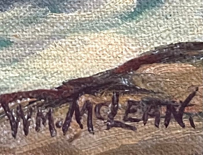 WM Mclean Seascape Coastal Scene Oil On Canvas Board