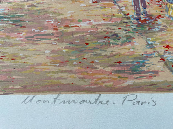 Montmartre Paris Cityscape Impressionist Lithograph Artist Signed Numbered Titled