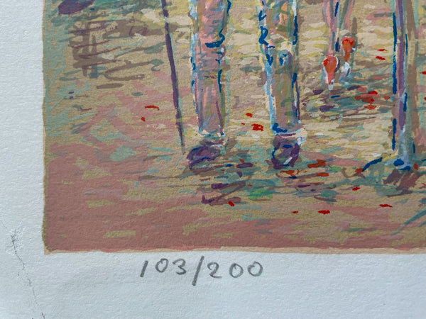 Montmartre Paris Cityscape Impressionist Lithograph Artist Signed Numbered Titled