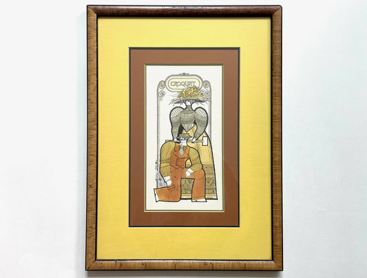 Nicolas Cann California Signed Graphic Croquet Ink Line Drawing
