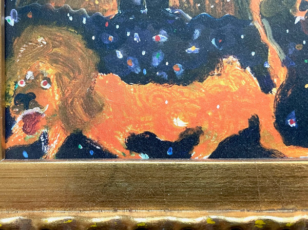 Peter Doig Pigment On Paper Dioror Lion Theme Updated Gilt Frame