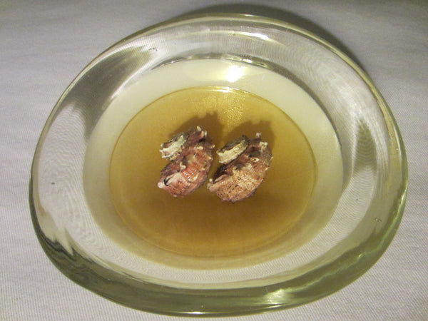 Murano Seguso Yellow Glass Bowl Gold Flecks Mid Century Modern