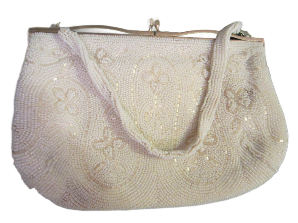 Coin purse in front cut python leather, white with pink shades
