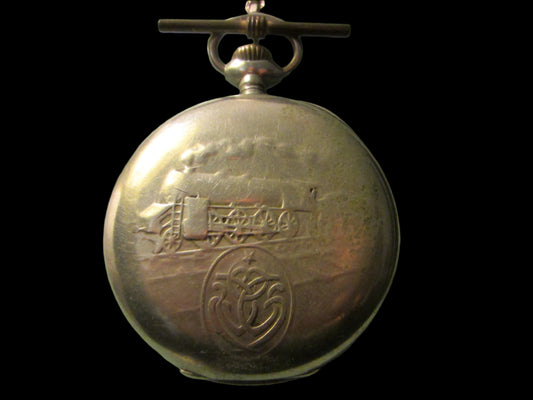 Zenith Grand Prix Paris 1900 Silver Swiss Railroad Pocket Watch Insignia
