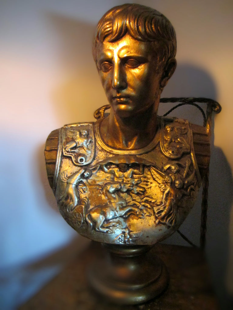 Folk Art Gold Silver Monumental Figurative Bust Sculpture