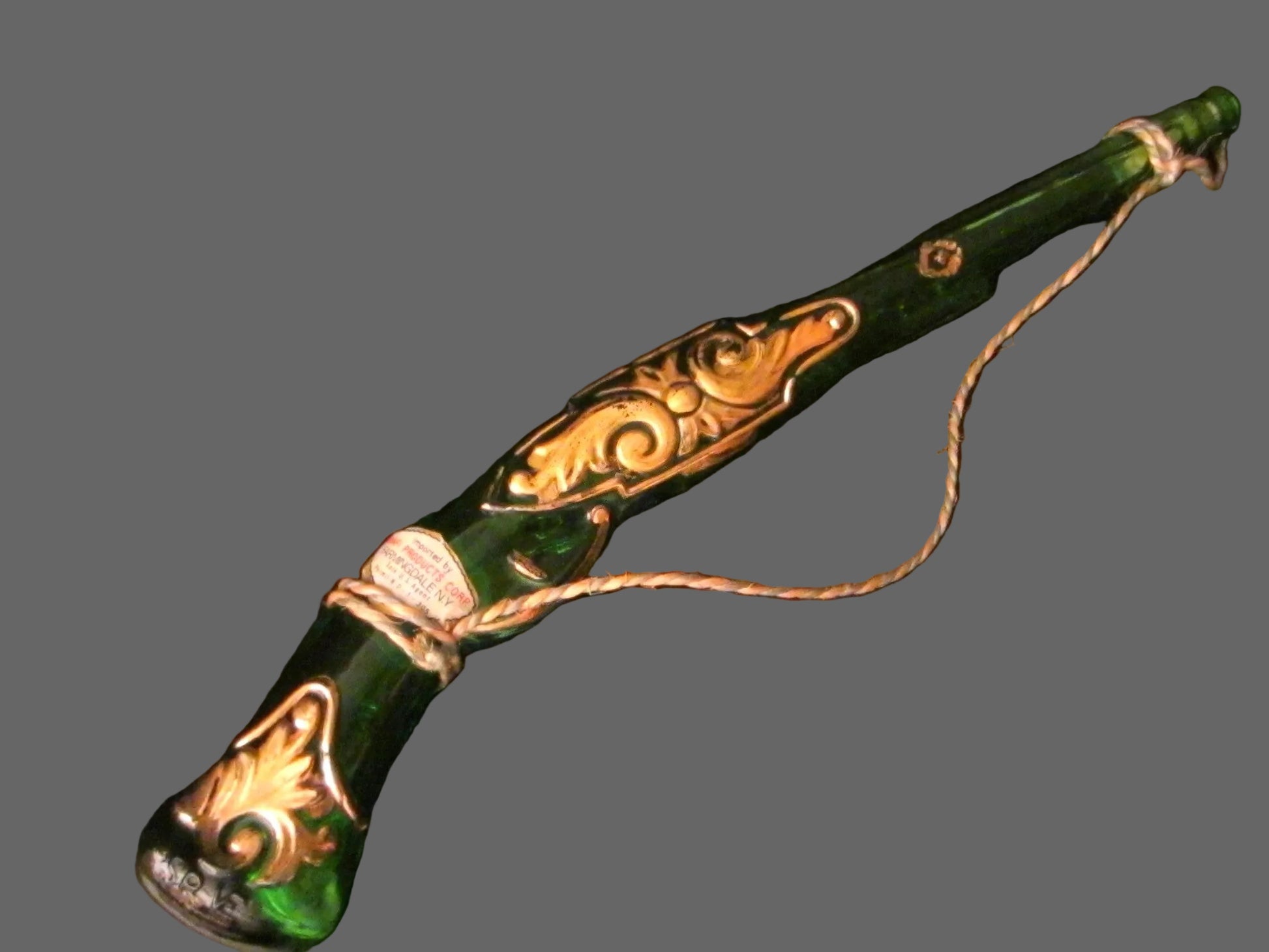 Italian Barsottini Vino Rosso Green Glass Riffle Wine Decanter