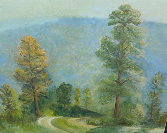 Mountain View Landscape Oil On Canvas Signed Elsa - Designer Unique Finds 
