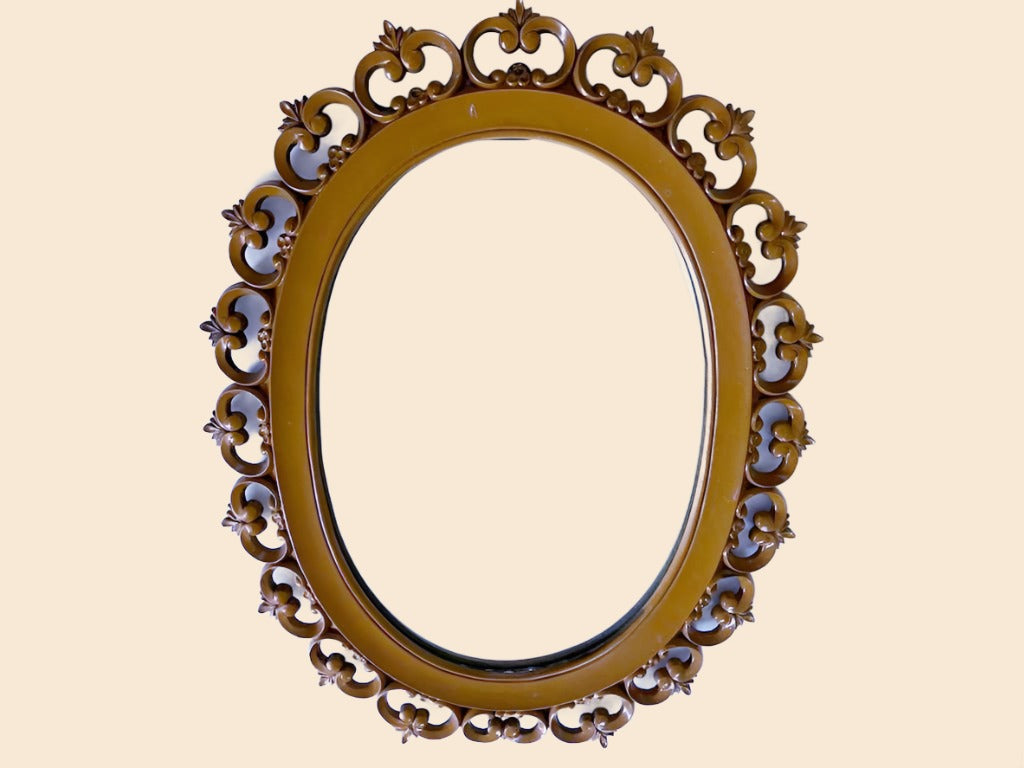 Syroco Syracuse Ornamental Mid Century Oval Mirror 
