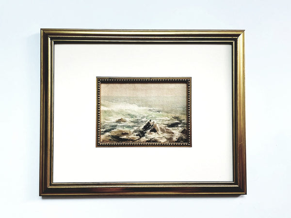 Oceanview Impressionist Signed Watercolor Gouache On Paper
