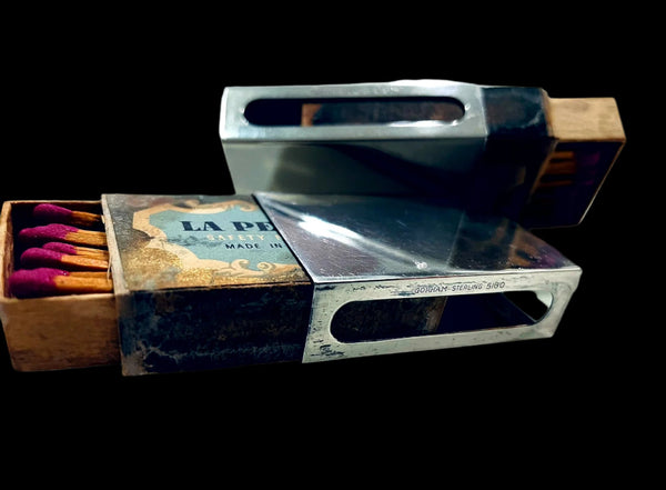 Gorham Sterling Match Box Holders Safety Cover Marked