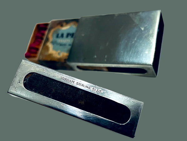 Gorham Sterling Match Box Holders Safety Cover Marked