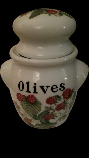 Porcelain De Paris Decor Les Fruits Sauvages Jars Aluminite Frugier Limoges France Kitchen Set
