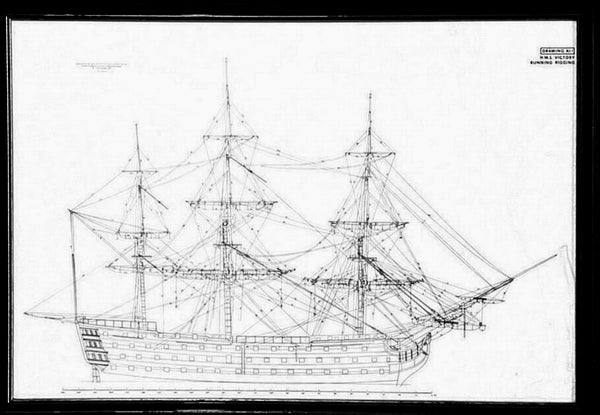 HMS Victory Drawing Published Her Majesty Stationary Office Sailing 1966 England