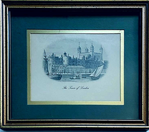 Architectural Illustration The Tower of London In Black Print