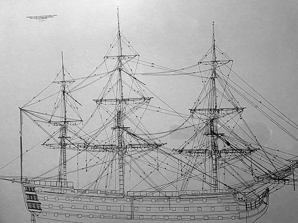 HMS Victory Drawing Published Her Majesty Stationary Office Sailing 1966 England
