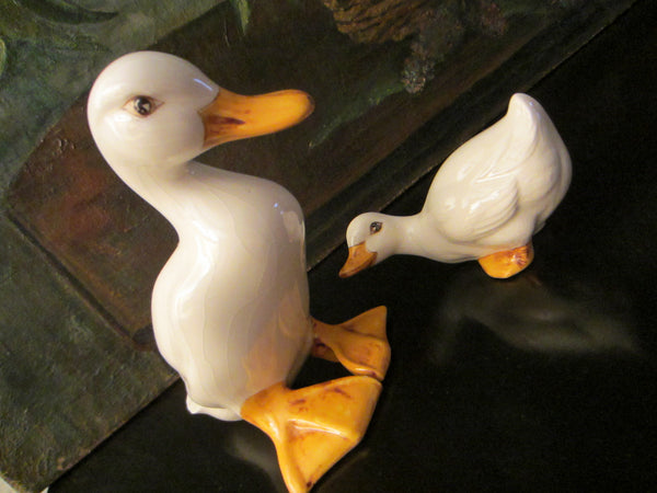 Eva H Two Hand Painted Ceramic Mother And Baby Ducks With Signature - Designer Unique Finds 
 - 5