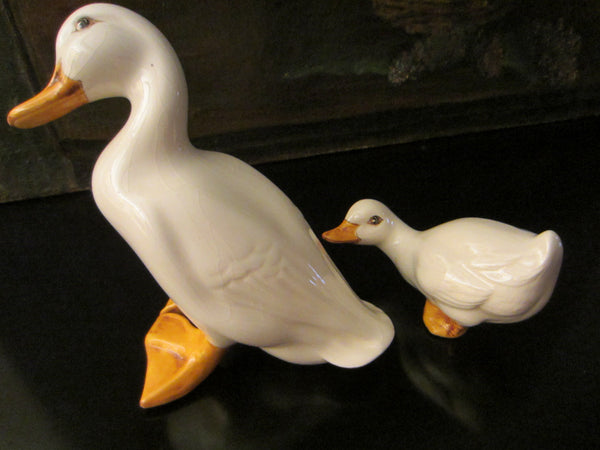 Eva H Two Hand Painted Ceramic Mother And Baby Ducks With Signature - Designer Unique Finds 
 - 3