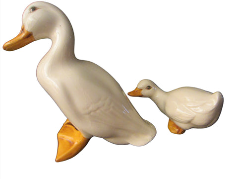 Eva H Two Hand Painted Ceramic Mother And Baby Ducks With Signature - Designer Unique Finds 
 - 3