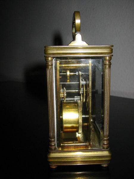 Cambridge France Carriage Winding Clock Brass Case Beveled Glass - Designer Unique Finds 
 - 2
