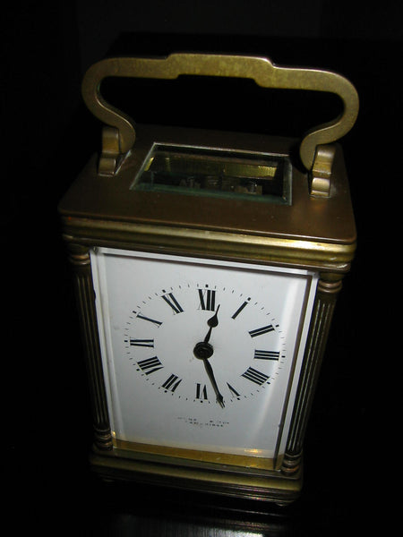 Cambridge France Carriage Winding Clock Brass Case Beveled Glass - Designer Unique Finds 
 - 3