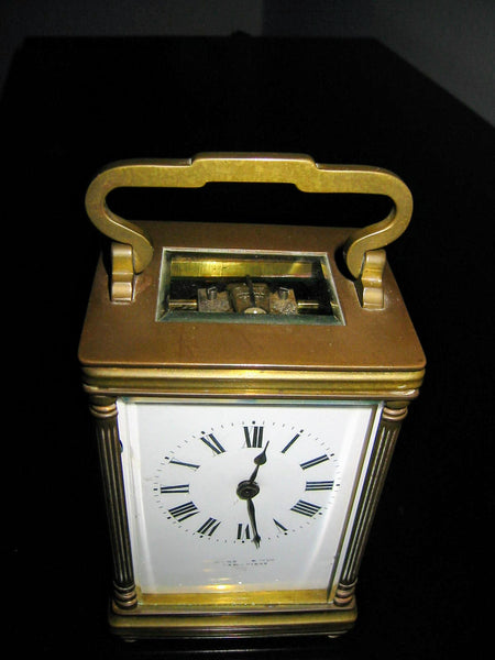 Cambridge France Hand Wind Brass Carriage Clock Glass Case