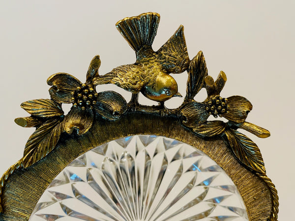 Matson Bronze On Glass Ashtray Designed Robin Crest Dogwood Berries