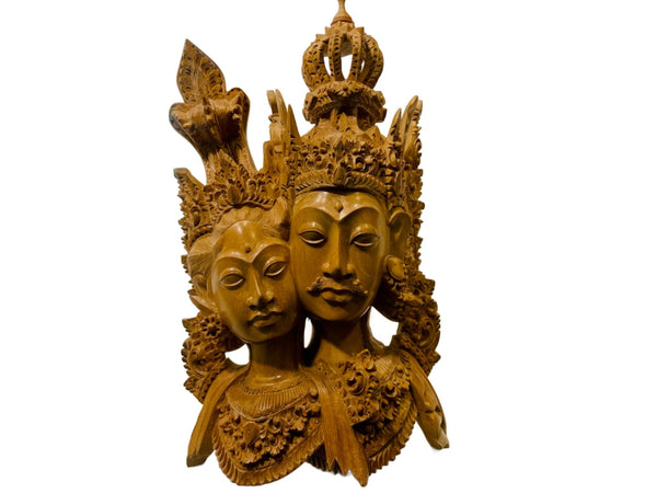 Rama Sita Hand Carved Walnut Statue Romeo Juliette of Bali