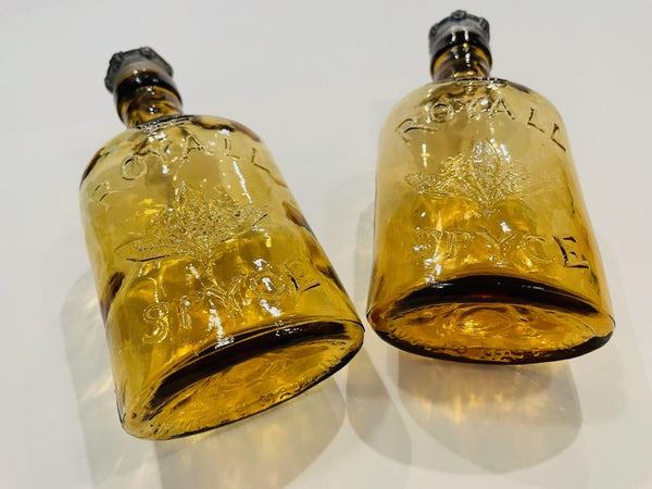 Royall Spyce Golden Glass Bottles Crowned Metal Stoppers Made In England