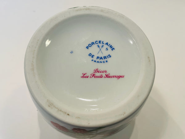 Porcelain De Paris Decor Les Fruits Sauvages Jars Aluminite Frugier Limoges France Kitchen Set