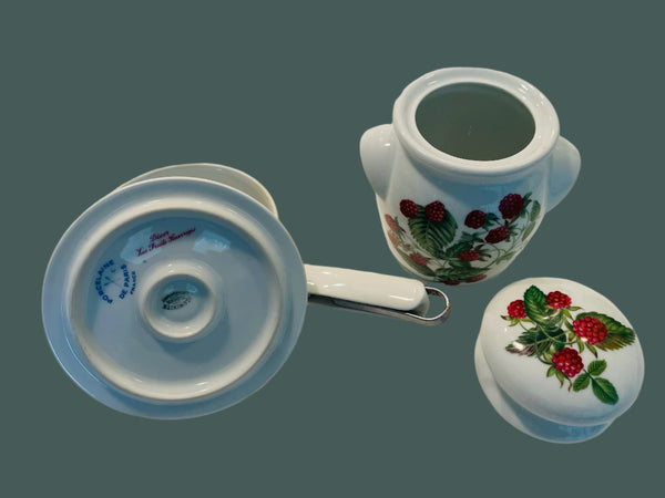 Porcelain De Paris Decor Les Fruits Sauvages Jars Aluminite Frugier Limoges France Kitchen Set